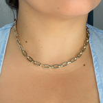 Load image into Gallery viewer, 568883G. 14K Yellow Hollow Gold Flat Paperclip Chain