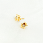 Load image into Gallery viewer, EFC52671Y. 14k Solid Gold Diamond Star Studs