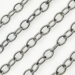 Load image into Gallery viewer, Black Rhodium Sterling Silver Textured Cable Chain
