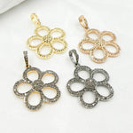 Load image into Gallery viewer, DP199. Diamond Sterling Silver Flower Pendant