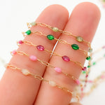 Load image into Gallery viewer, V250ENGF. 14k Gold Filled Enamel Satellite Chains