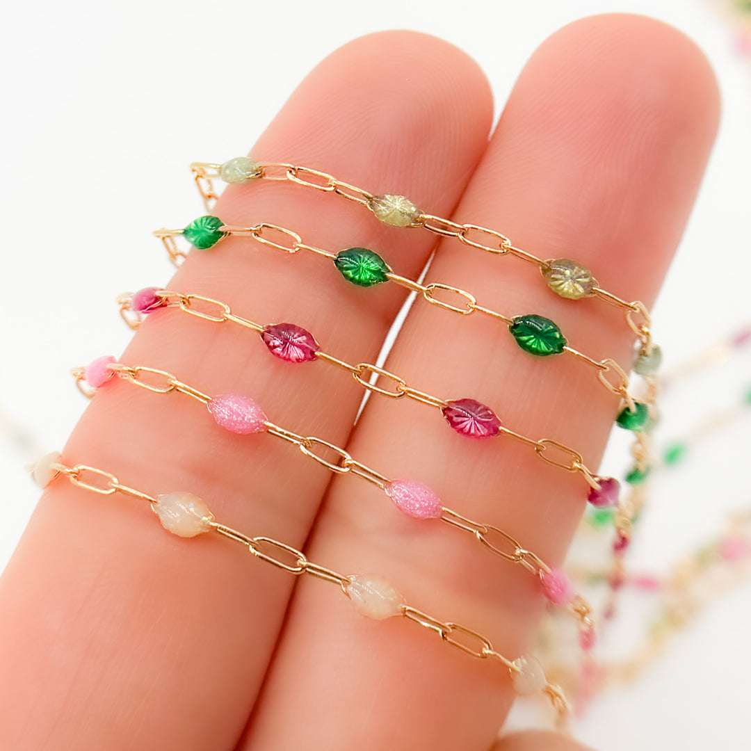 V250ENGF. 14k Gold Filled Enamel Satellite Chains