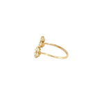 Load image into Gallery viewer, 14k Solid Gold Diamond Flower Ring.