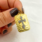 Load image into Gallery viewer, DP302. Diamond Sterling Silver Rectangle Cross Pendant