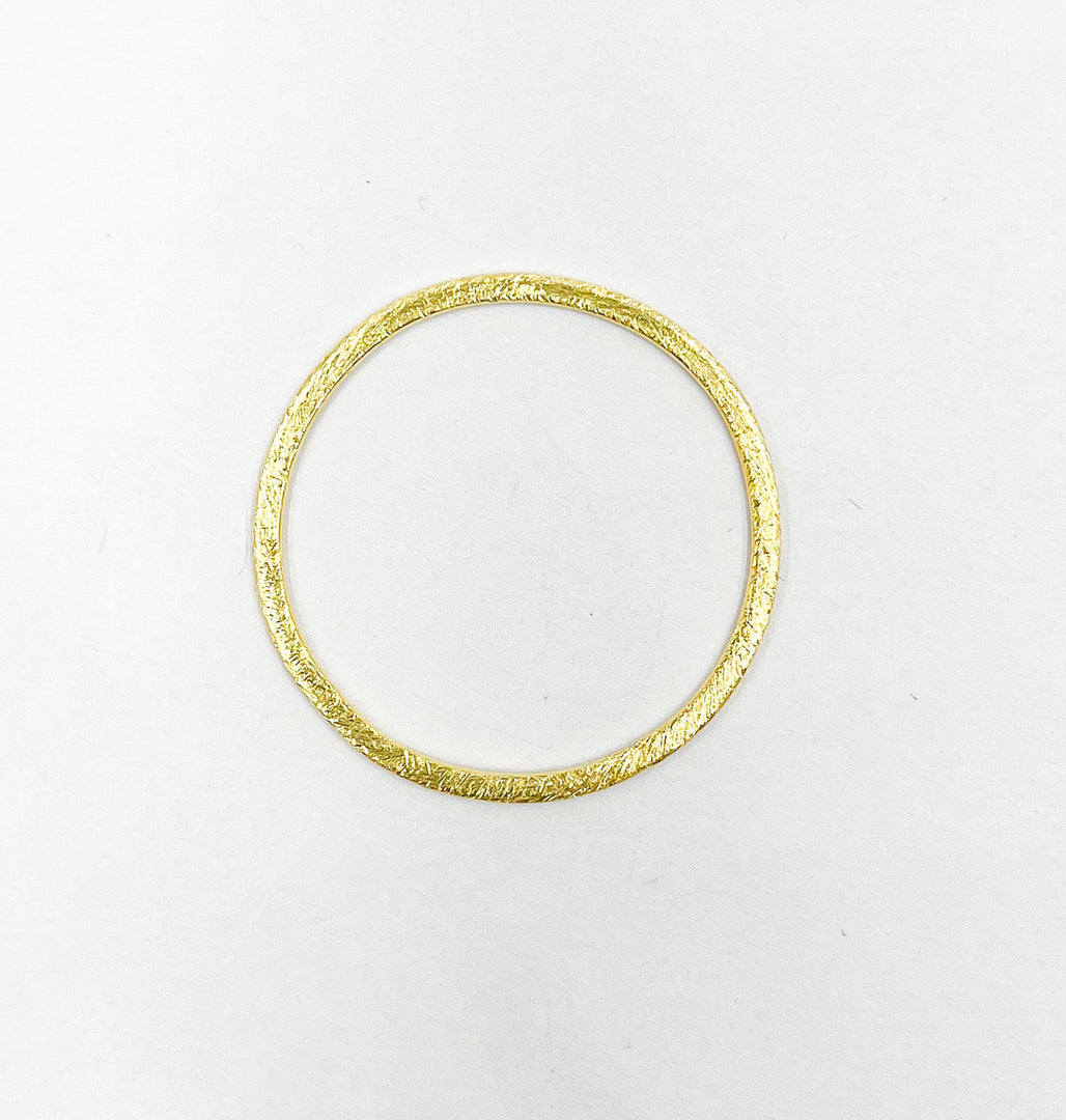 925 Sterling Silver Gold Plated Circle 30 mm. Connector. GPBS5