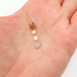Load image into Gallery viewer, Rose Gold Diamond Circles Dangle Earrings