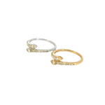 Load image into Gallery viewer, 14k Solid Gold Double Line Diamond Ring.
