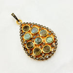 Load image into Gallery viewer, DSP05. Diamond Silver Gemstone Drop Pendant