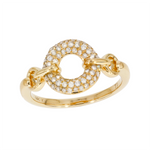 Load image into Gallery viewer, RFF18440. 14K Solid Gold Diamond Ring with a Circle in the Center