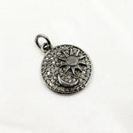 Load image into Gallery viewer, DC532. Diamond Sterling Silver Sun and Moon Round Pendant