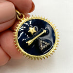 Load image into Gallery viewer, Shop Now Diamond Silver Round Enamel Pendant