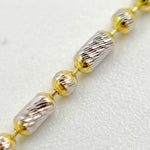 Load image into Gallery viewer, 14K Gold Yellow and White Gold Diamond Cut Bars Chain