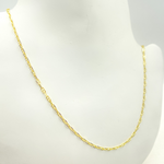 Load image into Gallery viewer, 14K Solid Yellow Gold Diamond Cut Marina Link Necklace. 050FLP1T5
