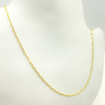 Load image into Gallery viewer, 14K Solid Yellow Gold Diamond Cut Marina Link Chain