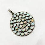 Load image into Gallery viewer, DSP075. Diamond Sterling Silver Round Pendant with Gemstone