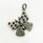 Load image into Gallery viewer, DP382. Diamond Sterling Silver Butterfly Pendant with Gemstone