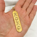 Load image into Gallery viewer, DP133. Diamond Sterling Silver Long Oval XOXO Pendant