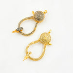 Load image into Gallery viewer, Diamond & Sterling Silver Pear Shape Trigger Clasp