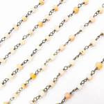 Load image into Gallery viewer, Pink Opal Black Rhodium Wire Chain. POP3