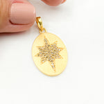 Load image into Gallery viewer, DP585. Diamond Sterling Silver Oval Star Pendant