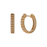 Load image into Gallery viewer, EHD57632. 14K Solid Yellow Gold Diamond Hoop Earrings