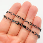 Load image into Gallery viewer, 80BR. Black Rhodium 925 Sterling Silver Textured Cable Necklace
