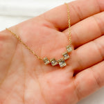 Load image into Gallery viewer, TJ0007. 14K Solid Gold Diamond Five Rectangles Necklace