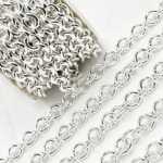 Load image into Gallery viewer, Silver Smooth Oval Hollow Cable Chain