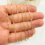 Load image into Gallery viewer, Gold Plated Sterling Silver Satellite Diamond Cut Tube Chain