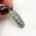 Load image into Gallery viewer, Diamond Sterling Silver Oval Pendant with Gemstone