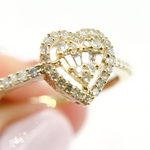Load image into Gallery viewer, 14K Solid Gold Diamond Heart Ring.