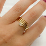 Load image into Gallery viewer, 14K Solid Gold Diamond Spiral Ring.