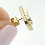 Load image into Gallery viewer, OJ6527. 14K Solid Gold Diamond Rectangle Earrings