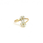 Load image into Gallery viewer, 14k Solid Gold Diamond Flower Ring.