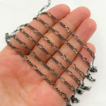 Load image into Gallery viewer, Black Rhodium Sterling Silver Long and Short Link Chains