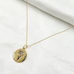 Load image into Gallery viewer, 14k Solid Gold Medallion Flower-Month Necklace. NFA71222