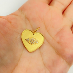 Load image into Gallery viewer, 14K Solid Gold Heart Pendant with Diamonds. GDP175