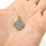 Load image into Gallery viewer, Diamond Sterling Silver Flower Charm
