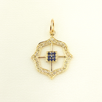 Load image into Gallery viewer, 14K Solid Gold Diamond Charm. Available in (Ruby & Blue Sapphire). GDP273