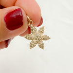 Load image into Gallery viewer, DP191. Diamond Sterling Silver Flower Charm