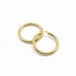 Load image into Gallery viewer, GER163. 14K Solid Gold Hollow Smooth Hoop