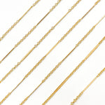 Load image into Gallery viewer, 14K Solid Gold Cable and Bars Chain