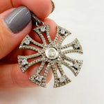 Load image into Gallery viewer, DP460. Diamond & Sterling Silver Fancy Shape Pendant with Polki Diamond and Gemstone
