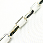 Load image into Gallery viewer, Rhodium and 925 Sterling Silver Paperclip Chain