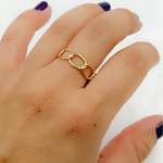 Load image into Gallery viewer, 14k Solid Gold Chain Ring.