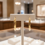 Load image into Gallery viewer, 15850021777. 14K Solid Gold Fancy Rectangle Hollow Hoop Earrings