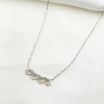 Load image into Gallery viewer, NT401724. 14K Solid Gold Diamond Cluster Baguette Necklace.