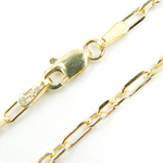 Load image into Gallery viewer, 06014558FD. 14K Solid Gold Paperclip Long & Short Link Chain