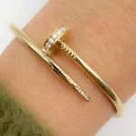 Load image into Gallery viewer, BNH68140. 14K Solid Gold Diamond Fancy Bangle