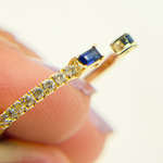Load image into Gallery viewer, 14K Solid Gold Diamond & Blue Sapphire Ring.